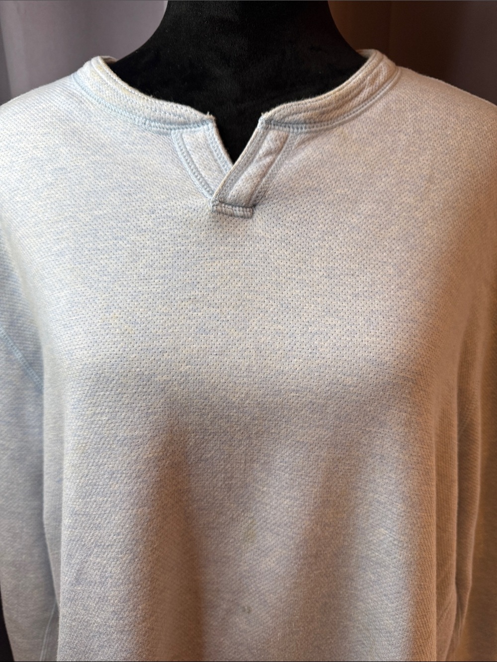 Tommy Bahama Light Blue Crewneck Sweater with V-Notch